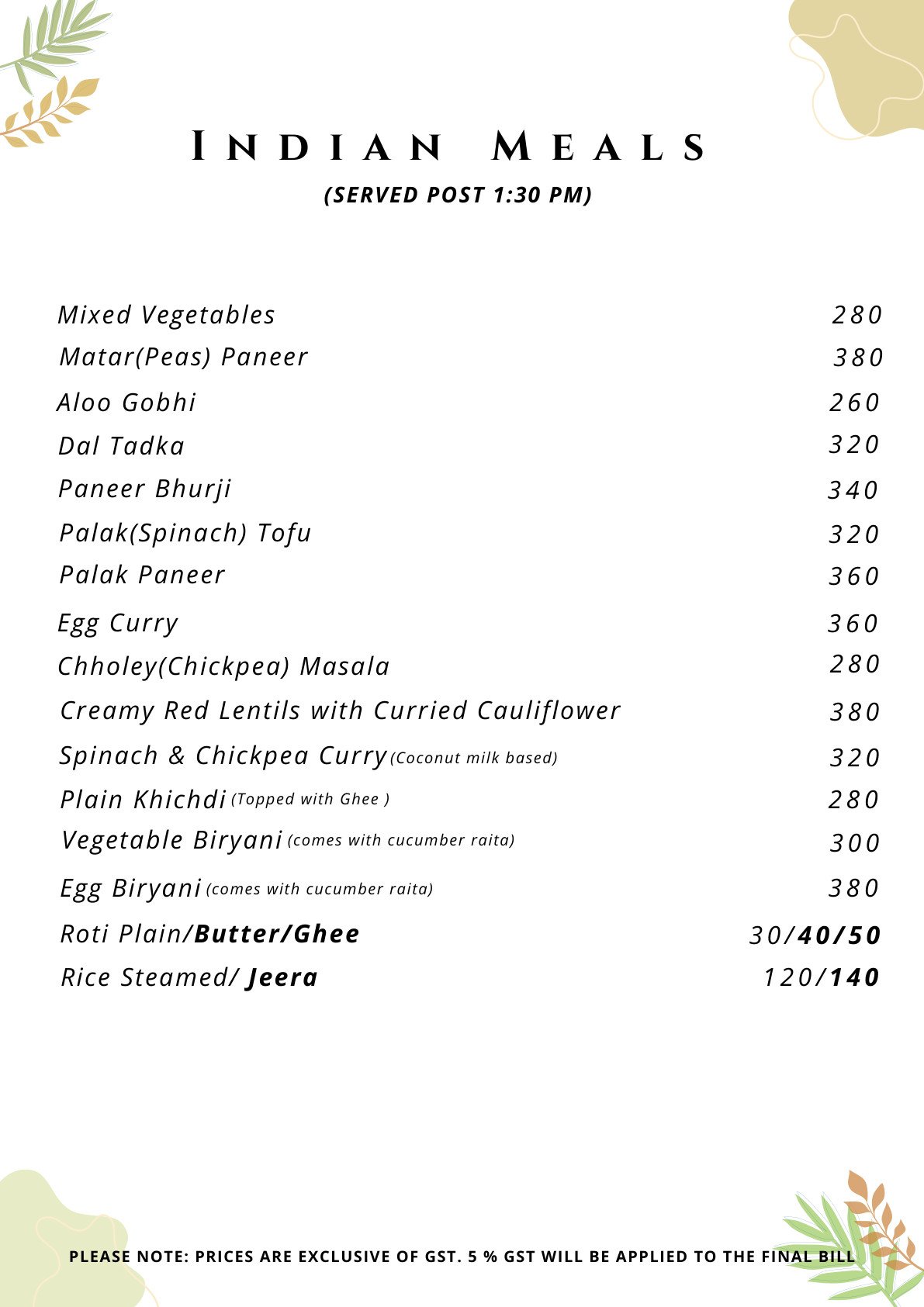 Menu 12